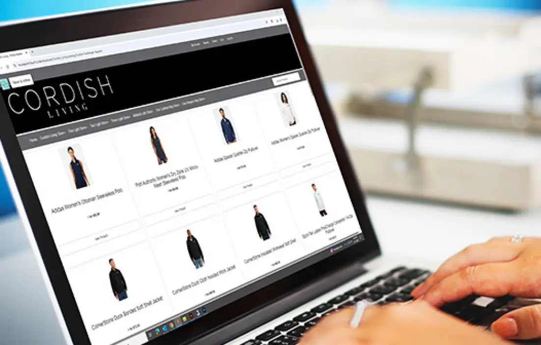 online company store on a laptop
